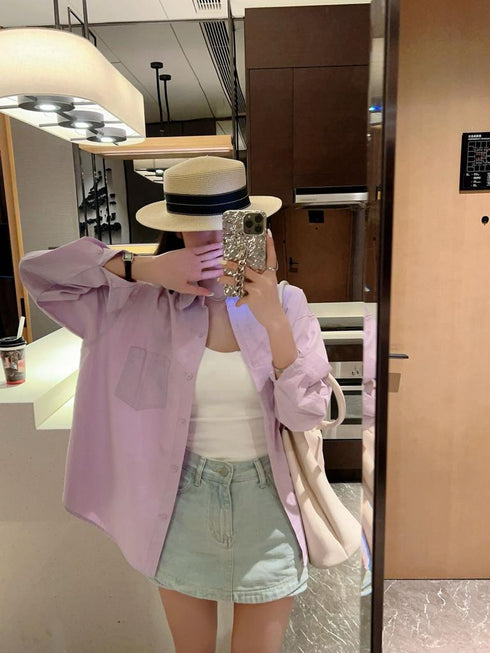 WANWAN Collar Down Long Sleeves Shirts